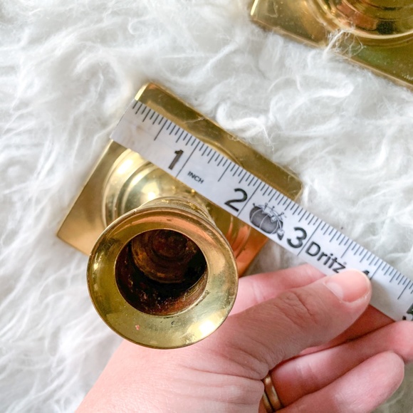 Set of 3 - Vintage MCM Gold Brass Candle Sticks - Picture 7 of 7
